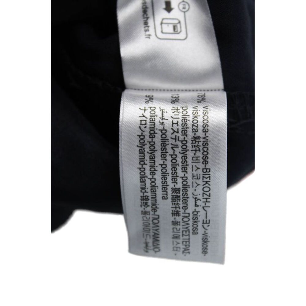 Zara Womens Cropped Paperbag Pants Dark Blue Viscose Blend Size S - Picture 5 of 6
